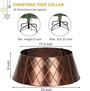 Collier d'arbre de Noël en métal personnalisé rustique moderne Arbres de Noël Stand Couverture Jupe Usine Vente en gros - Product Image 5