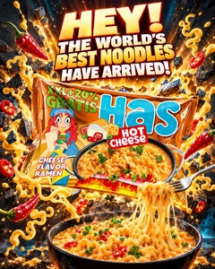 HAS Hot Cheese Flavor Fried Instant Ramen Noodles 120g XL Pack 18% Fat HALAL/IFS/HACCP Certified 5min Cooking - Product Image 4