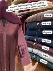 Vêtements musulmans traditionnels pour femmes, élégants et modestes, brodés à la main, chaîne de diamants, manches plissées, Abaya, robes de Dubaï, respirantes - Product Image 3