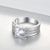 18K oro blanco 925 anillo de plata VVS laboratorio cultivado diamante IGI certificado clásico compromiso anillo de bodas para mujeres para aniversario