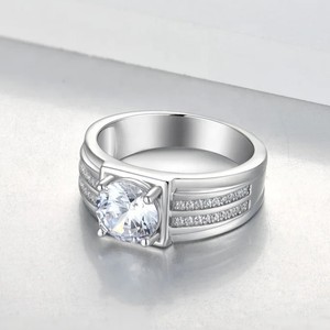 18K oro blanco 925 anillo de plata VVS laboratorio cultivado diamante IGI certificado clásico compromiso anillo de bodas para mujeres para aniversario - Product Image 5