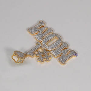 Superbe design créé élégant 925 argent Sterling Moissanite rond brillant diamant pendentif pour hommes avec clarté VVS - Product Image 3