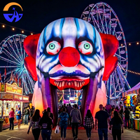 Arche Gonflable Géante Clown 2026 en Tissu Oxford avec Ventilateur Intégré – Arche d'Entrée Effrayante Joker Grande Bouche Ouverte pour Publicité Halloween