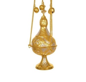 Difusor de aroma de latón multiusos Quemador de incienso Colgante Quemador de incienso de 3 cadenas Diseño cruzado Diseño elegante. - Product Image 1