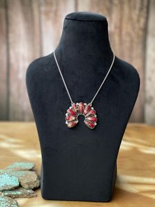 สร้อยคอเส้นใหญ่สไตล์โบโฮสไตล์ตะวันตกเฉียงใต้ที่สวยงามทำด้วยมือเงินสเตอร์ลิงดอกรักเร่กุหลาบนาจาทอง & ชุบโรเดียม - Product Image 3