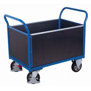 Carretilla Industrial Variofit de Cuatro Ruedas con Capacidad de 1000 Kg, Ruedas de Goma Elástica y Placa de Serigrafía para Almacenes - Product Image 1