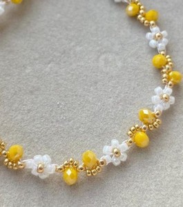 Pulsera de flores con cuentas, pulsera de margaritas, pulsera Floral amarilla, joyería estética hecha a mano, bonito regalo para su regalo de cumpleaños - Product Image 2