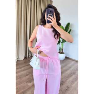 ชุดผ้าลินินสีชมพูแบบพื้นฐานขายส่ง - สีชมพู - Product Image 4