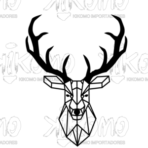 Tableau géométrique cerf ou chevreuil en MDF noir - Product Image 1