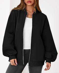 Sweat-shirts à fermeture éclair surdimensionnés de haute qualité pour femmes, vestes décontractées à manches longues, vêtements d'extérieur pour l'hiver avec service OEM - Product Image 2