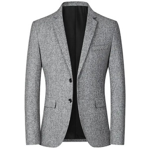 Alta calidad respetuoso con el medio ambiente transpirable Denim Business Casual hombres Blazers abrigos traje todo el año tela personalizable - Product Image 1