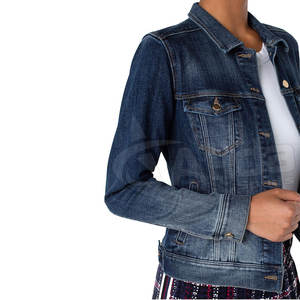 Veste en jean personnalisée Concevez votre propre veste en jean pour femmes Marque privée Veste en jean pour femmes - Product Image 4