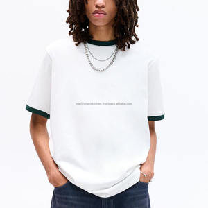 Custom Logo 300 Grams High Quality <b>Turtleneck</b> Tshirts for <b>Men</b> 100% Cotton Plain Oversize Knitted Fabric Solid Pattern - Product Image 2