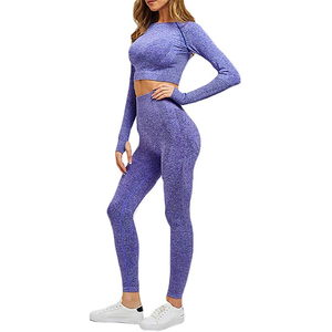 Ensemble de fitness dynamique avec leggings de yoga à taille élastique pour l'entraînement en puissance, le yoga et la vie active - Product Image 1