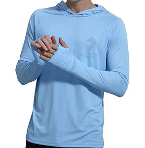 เสื้อแขนยาวผ้าโพลีเอสเตอร์แห้งเร็วสำหรับผู้ชายเสื้อฮู้ดแขนยาวเข้ารูปแบบกำหนดเอง100% - Product Image 3