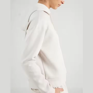 Sudadera con capucha de peso pesado de gran tamaño de alta calidad personalizada para mujer Sudadera con capucha deportiva informal bordado con estampado de algodón 100% para mujer - Product Image 4