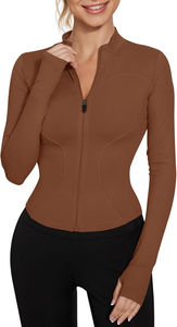 Vêtement de sport pour femmes en gros, hiver 2026, coupe régulière, léger, respirant, réversible, manches longues, yoga, course à pied, élégant, maille - Product Image 3