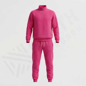 Survêtement pour homme en coton 100% poids lourd, logo personnalisé, sweat à capuche à manches longues, demi-zip, sweat décontracté, taille plus - Product Image 1