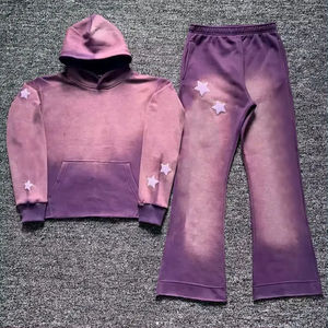 Conjunto Deportivo de Dos Piezas con Capucha y Lavado Ácido, Personalizable con Logotipo, Impresión Puff, al por Mayor de Fábrica - Product Image 1