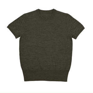 เสื้อสเวตเตอร์แบบสวมหัวคอกลมผ้าขนแกะสไตล์ Merino สำหรับผู้หญิงเสื้อถักแฟชั่นแขนสั้นผลิตตามสั่ง - Product Image 1