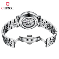 Montre mécanique automatique pour homme CHENXI 8871 avec cadran ajouré, en acier inoxydable, étanche, avec tourbillon