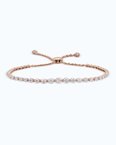 Adjustable Diamond Bolo Bracelet Full 1.92 Ct Natural Diamond G-H Color VS-SI Clarity 14K <b>Solid</b> <b>Gold</b> Designer Wristwear Piece - Product Image 1