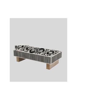 Mesa de Centro con Cajones y Incrustaciones de Hueso, Mueble de Salón que Combina Funcionalidad y Atractivo Decorativo - Product Image 1