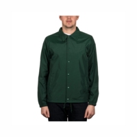 Jaket Windbreaker Berkerudung Tahan Air Buatan Khusus untuk Pria dan Wanita dengan Penutup Kancing Rajutan Poliester/Katun.