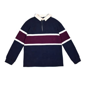 <b>Long</b> <b>Sleeves</b> 100% Cotton Polo Rugby Jersey <b>Shirt</b> Customized <b>Stripe</b> Knitted Polo <b>Shirt</b> - Product Image 4