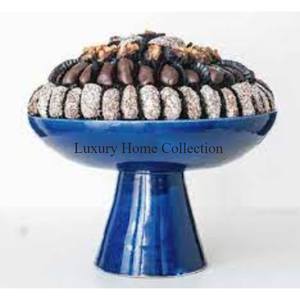 Bol à chocolat couleur bleue métal enduit de poudre robuste table de mariage et hôtel nourriture et Dessert bol de service fournitures - Product Image 1