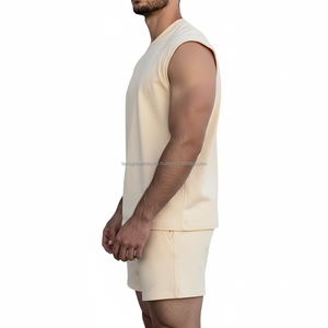 Conjunto Deportivo Personalizado Unisex Ligero y Ajustado de Camiseta sin Mangas y Pantalones Cortos para Entrenamiento de Fisicoculturismo - Product Image 2