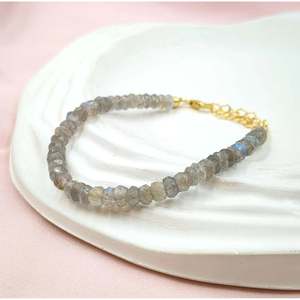 AAA+ Labradorite <b>Beaded</b> <b>Bracelet</b> Gold Plating Diamond Main Stone Religious for Wedding Party Anniversary Engagement Perfect Gift - Product Image 4