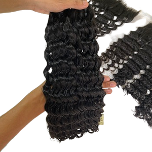 ผมต่อแบบ Remy ผมต่อผมแท้สีดำธรรมชาติสไตล์บราซิลเลียนเวียดนามลอนคลื่นน้ำลึกผมหยิกยาว8-32นิ้วมัดผม30นิ้ว - Product Image 1