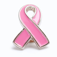Épingles de sensibilisation au cancer du sein en métal rose avec pierres précieuses au design personnalisé