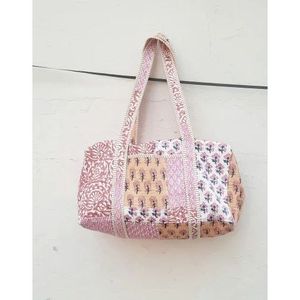 Durable Quilted Cotton Duffle <b>Bag</b> with 2 Compartments Unisex - Product Image 4