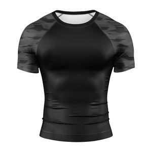 <b>Men's</b> Skinny Fit Short Sleeve Wave Rash Guard Swim <b>Shirt</b> Spandex BJJ MMA UFC High Quality Rashguard Gym <b>Compression</b> <b>Shirt</b> <b>Men</b> - Product Image 5
