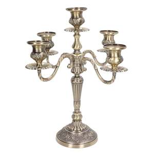 Candélabre à 5 bras en métal plaqué or le plus vendu pour mariage et décoration de table à la maison Candélabre de sol de luxe fait à la main - Product Image 5