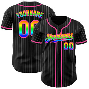 Calidad Premium Totalmente sublimado Nombre del equipo Número Hip Hop Botón Abajo Venta al por mayor Fabricante de camisetas de béisbol de Pakistán - Product Image 1