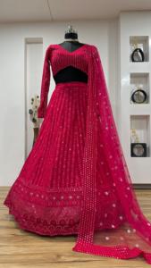Último diseñador Faux Georgette bordado secuencia trabajo Lehenga Choli por Fab Zone - Product Image 3