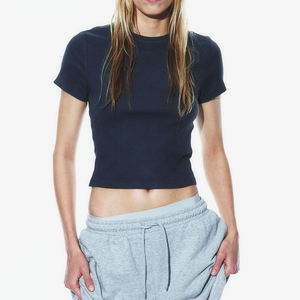 T-shirt surdimensionné respirant de haute qualité pour femmes impression personnalisée et tissu de maille de décoration de bouton de broderie - Product Image 2