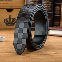 Ceintures en cuir véritable pour hommes et femmes, nouvelle mode, noir et marron, 100% cuir de vache, personnalisées, avec boucle en cuivre gaufré croco