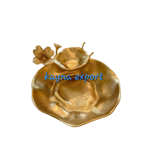 Fleur en métal doré moderne avec bol décoratif pour fruits et fleurs nouveau design écologique pour les cadeaux d'affaires - Product Image 6