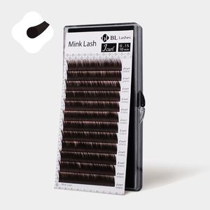 Extensiones de Pestañas BL Mink Marrón Oscuro, Calidad Premium, Curvatura CC/LC/DD/J, Pestañas Planas en Forma de Abanico, 25mm de Longitud, Suministros Mixtos para Uso Estético - Product Image 1