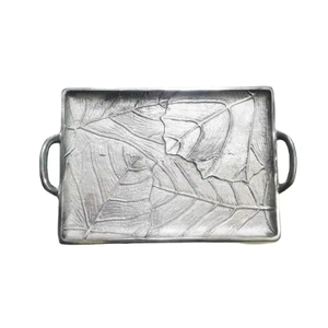 Hoteles Restaurantes Hogar Cocina Desayuno Servidor Bandeja Acabado en níquel Forma rectangular Bandeja DE SERVICIO DE METAL hecha a mano Navidad - Product Image 4