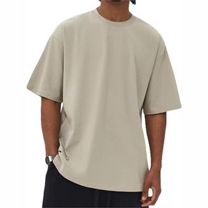 Wholesale Men's Clothing Boxy Fit Oversize <b>Drop</b> Shoulder T-Shirt Cropped <b>Box</b> Fit with Solid Pattern 240 Grams Fabric Weight - Product Image 2