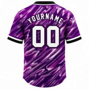 Camiseta de Béisbol para Hombre, Color Morado, Sublimada, Manga Corta, Absorbe la Humedad, Corte Regular, para Todas las Temporadas - Product Image 3
