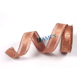 Tresse de dentelle personnalisée en or OEM tresse de feuille de chêne en mylar français vente en gros de tresse de couleur métallique avec motif à carreaux - Product Image 5