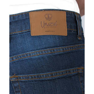 กางเกงยีนส์เดนิมเอวกลาง ALAN Dennis สำหรับผู้ชายพร้อมโลโก้แบบกำหนดเอง - Product Image 4
