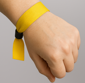 Black Adjustable Polyester/ABS Security <b>Wristband</b> for Festivals Concerts & Events Custom Logo Durable Lock & 1 Color Printing - Product Image 2