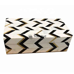 Boîte de rangement en incrustation de résine artisanale élégante boîte à bijoux pour mariages anniversaires et célébrations par Tradebyd - Product Image 2